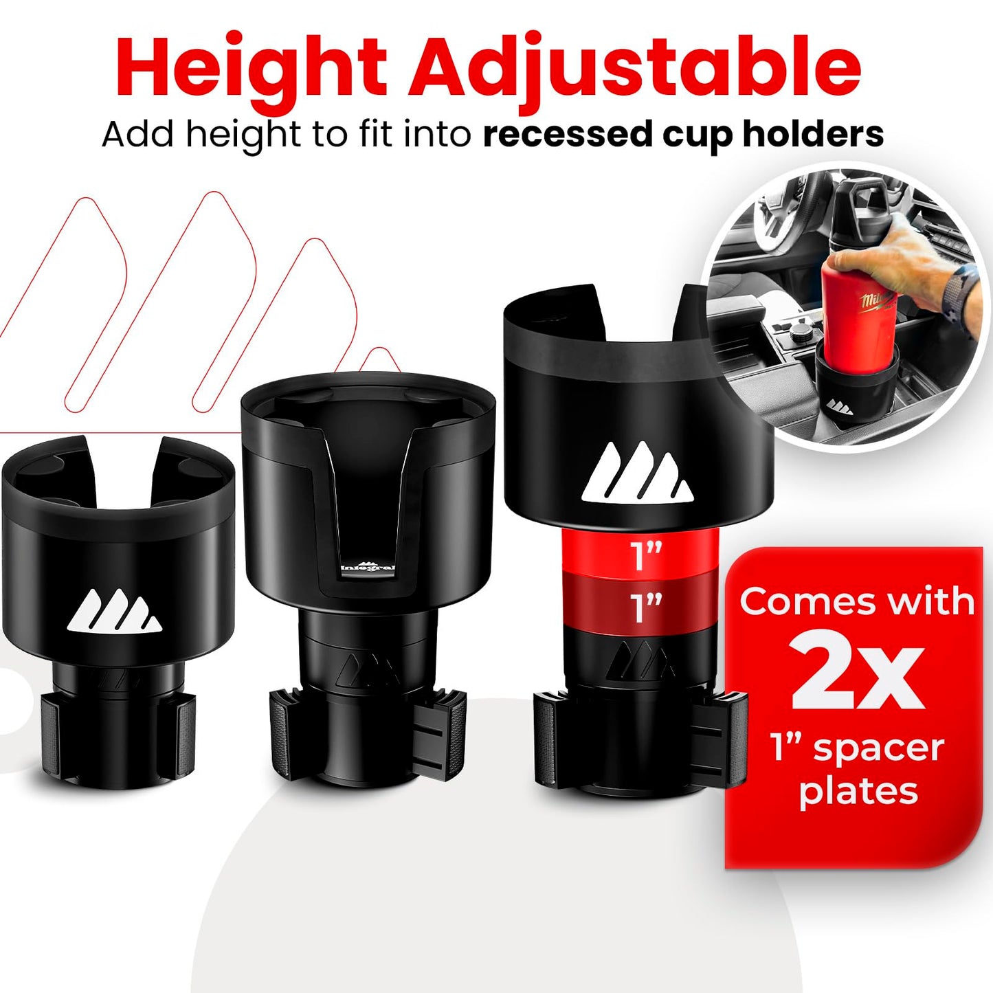 Integral Car Cup Holder Adapter for Yeti & Hydro Flask