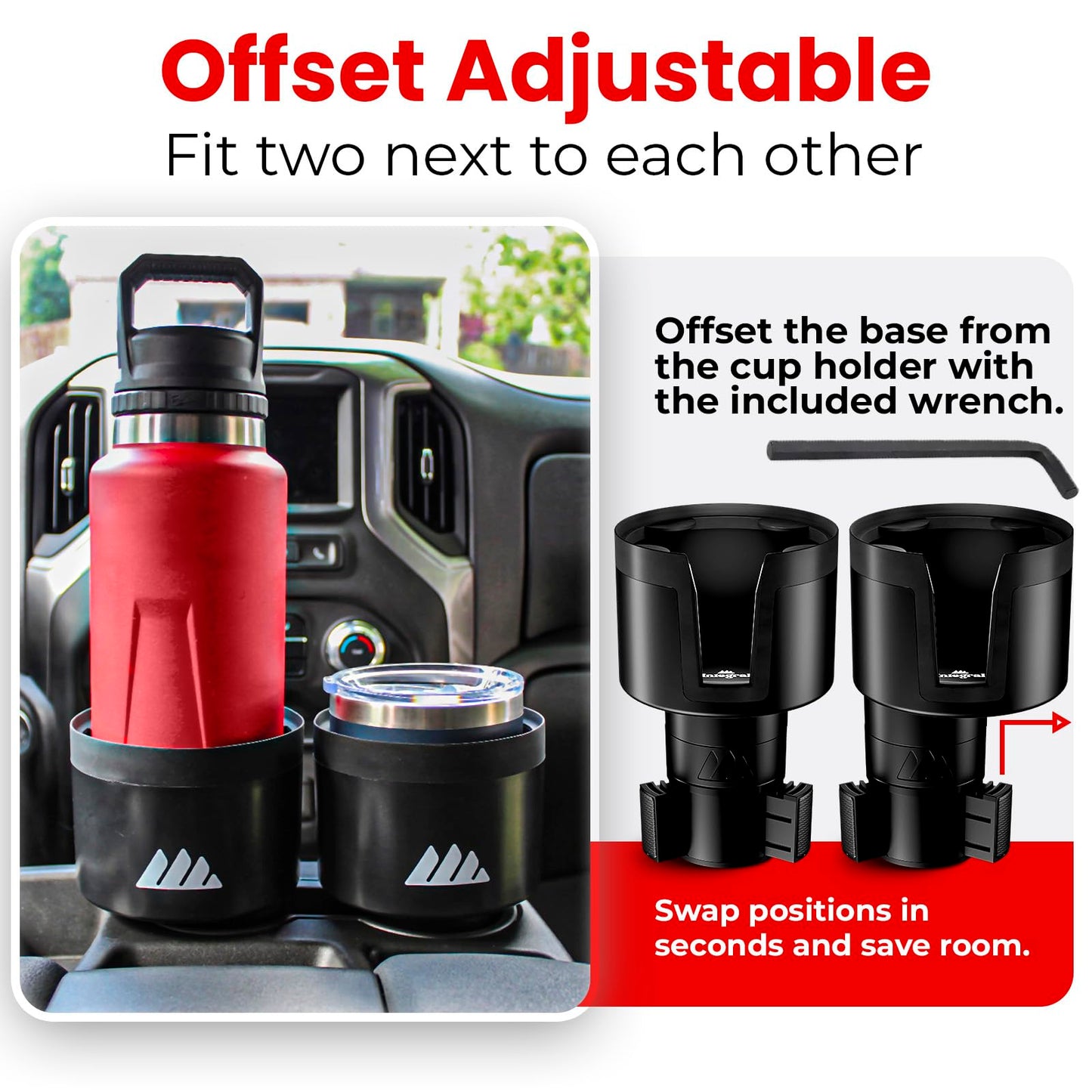 Integral Car Cup Holder Adapter for Yeti & Hydro Flask