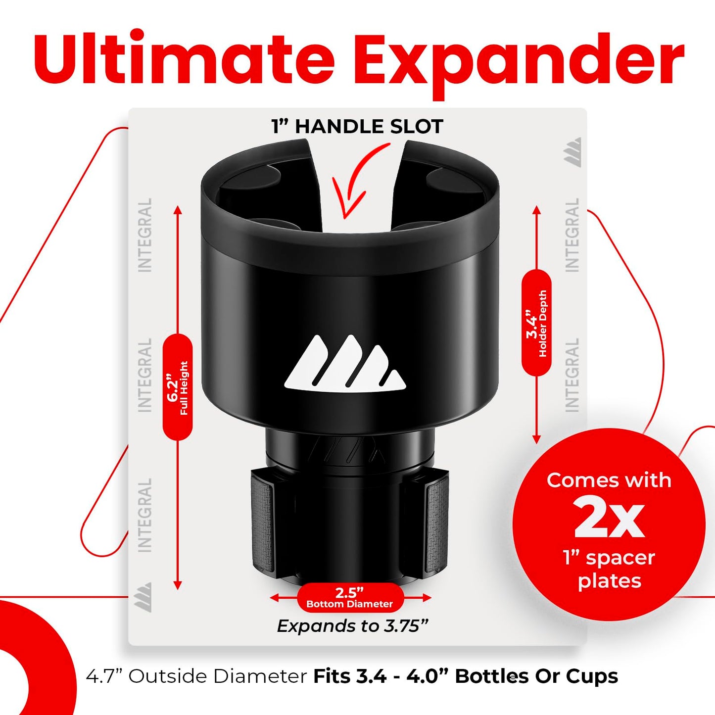 Integral Car Cup Holder Adapter for Yeti & Hydro Flask