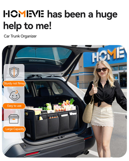 Homeve Collapsible Car Storage Organizer with Handles
