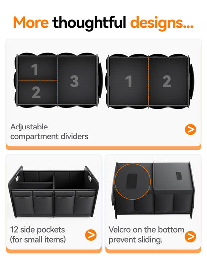Homeve Collapsible Car Storage Organizer with Handles